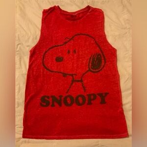 Snoopy Red Sleeveless Tank Top Casual
